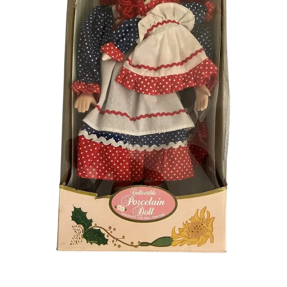 Vintage Raggedy ann Collectible Porcelain Doll Kingsgate The Doll Crafter NIB